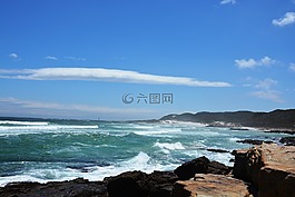 海灘,波,天空
