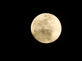 月亮,滿,海灘