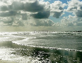 海,海灘,波