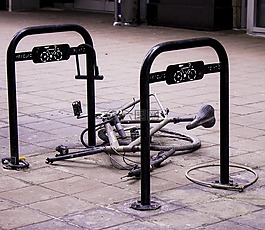 破碎,自行車,車輪