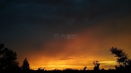 雷暴,日落,格魯吉亞