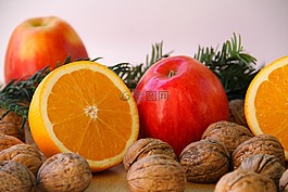 橙,堅(jiān)果,蘋果
