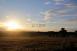 日落,太陽,陽光