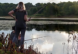 女子,釣魚,fisherwoman