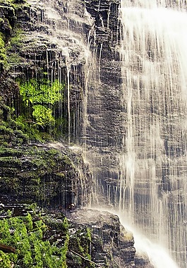 大瀑布,特寫鏡頭瀑布,水