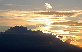 日落,太陽,abendstimmung