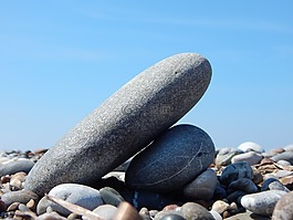 石頭,海,鵝卵石
