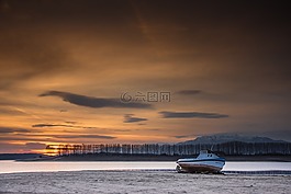 日落在湖,日落,湖