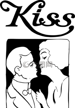 夫婦,吻,男子