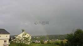 彩虹,雨后,雨