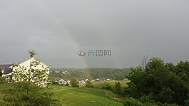 彩虹,雨后,雨