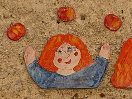 女孩,面對(duì),變戲法