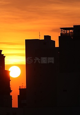 日落,城市,圣保羅