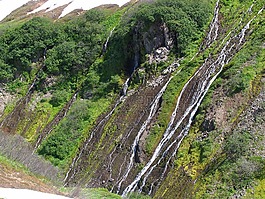 瀑布,溢洪道,秋季