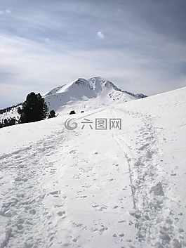 山,雪,天空