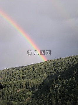 彩虹,天空,藍色