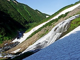瀑布,溢洪道,秋季