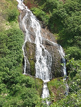 瀑布,溢洪道,秋季