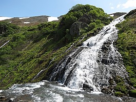 瀑布,溢洪道,秋季