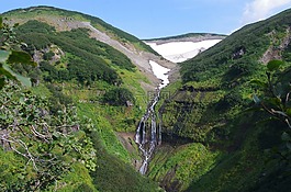 瀑布,溢洪道,秋季