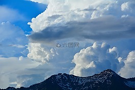 山,山峰,天空
