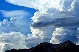 山峰,天空,云