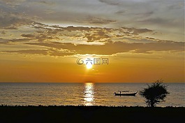 日落,泰國,海