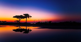 希臘,全景圖,日落