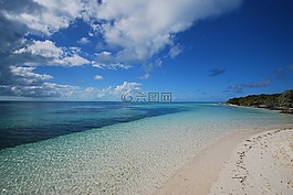 加勒比海,海灘,藍(lán)色的水