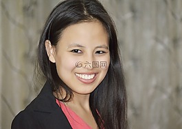 女子,肖像,微笑
