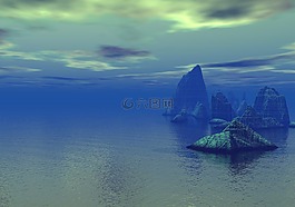 藍(lán)色,天空,巖