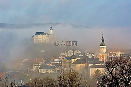 架構(gòu),全景,霧