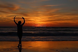 舞蹈,日落,abendstimmung