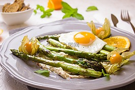 蘆筍,油煎,橙