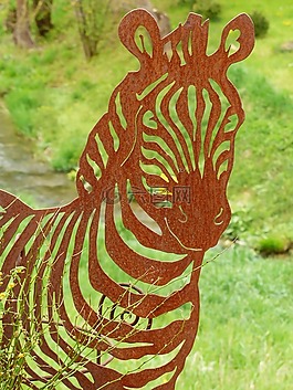 斑馬,動物,金屬