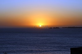 暮光之城,日落,海