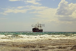船舶,海,海岸