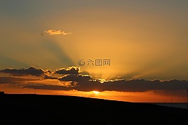 日落,云,紅色的天空