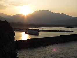 大海,風景,日落