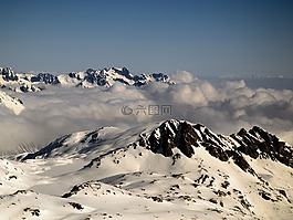 天空,山,空氣