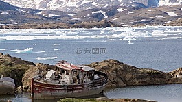 船,老,格陵兰岛