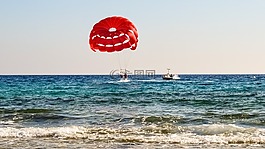夏季,降落傘,紅色