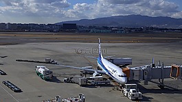 日本,藍(lán)色的天空,大阪機(jī)場