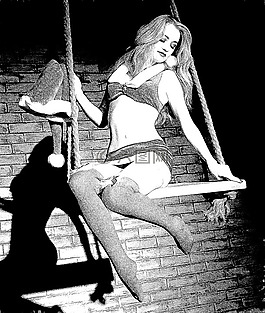 擺動,繪圖,女子