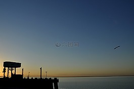 日落,天空,景觀