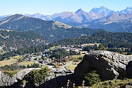 村,山,阿尔卑斯山