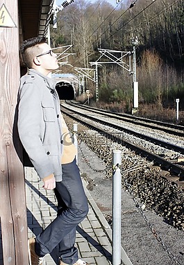 男子,火車,悲傷