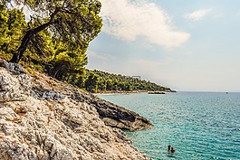 希腊,skopelos,kastani海滩