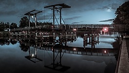 橋,晚上,荷蘭