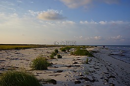 上午,海灘,日出